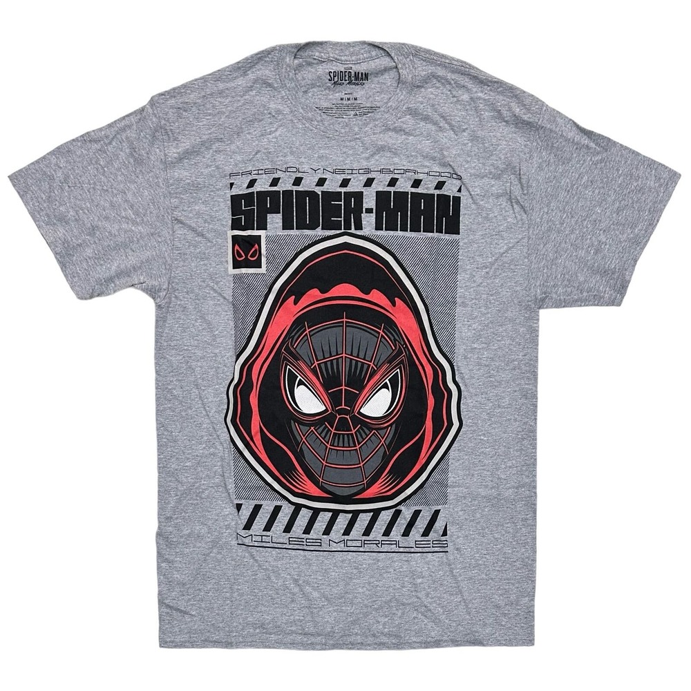 Spider-Man Marvel Comics Men's Miles Morales Friendly Neighborhood Tee T-Shirt